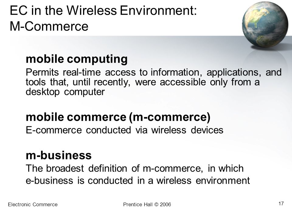 EC in the Wireless Environment: M-Commerce