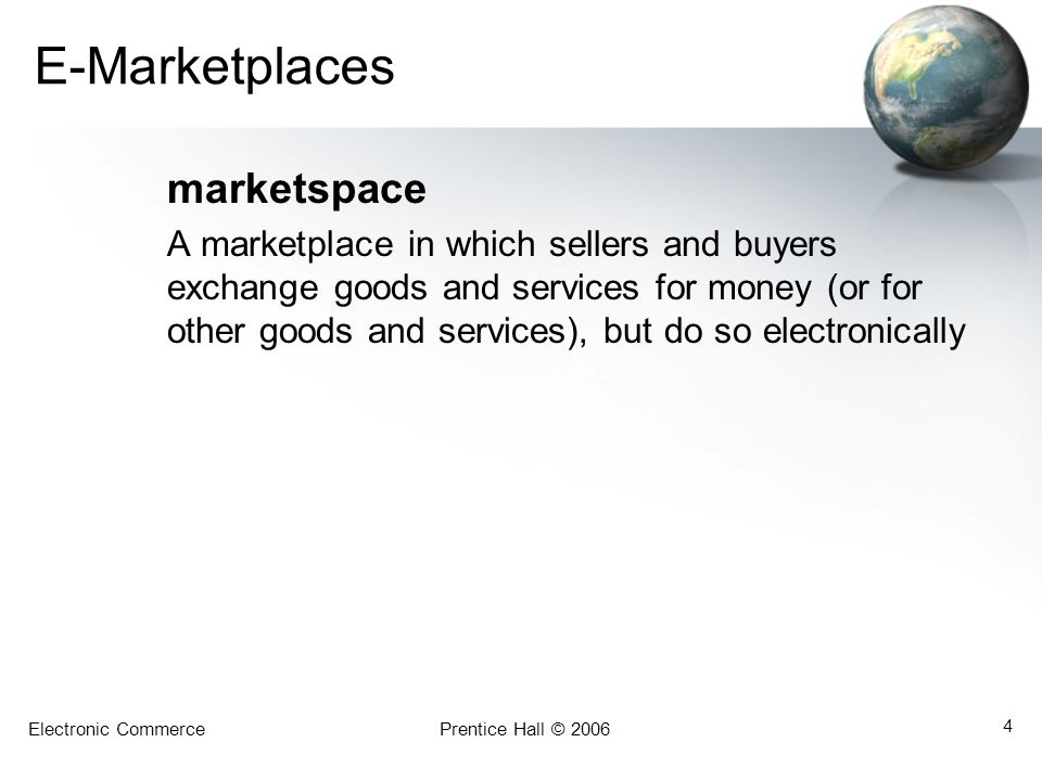 E-Marketplaces marketspace