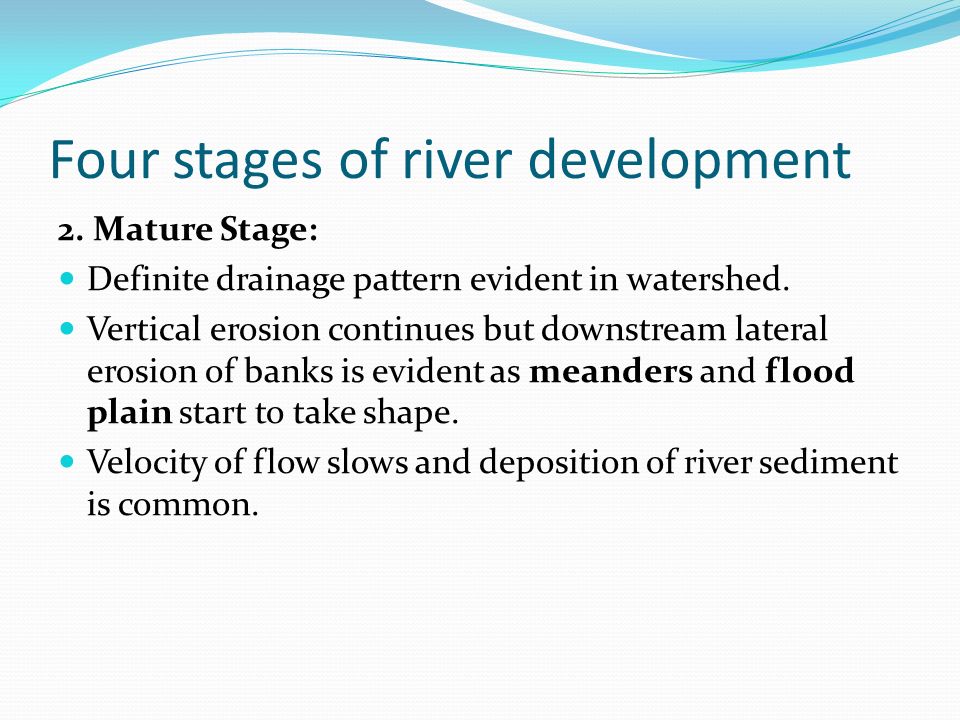 Four stages of river development