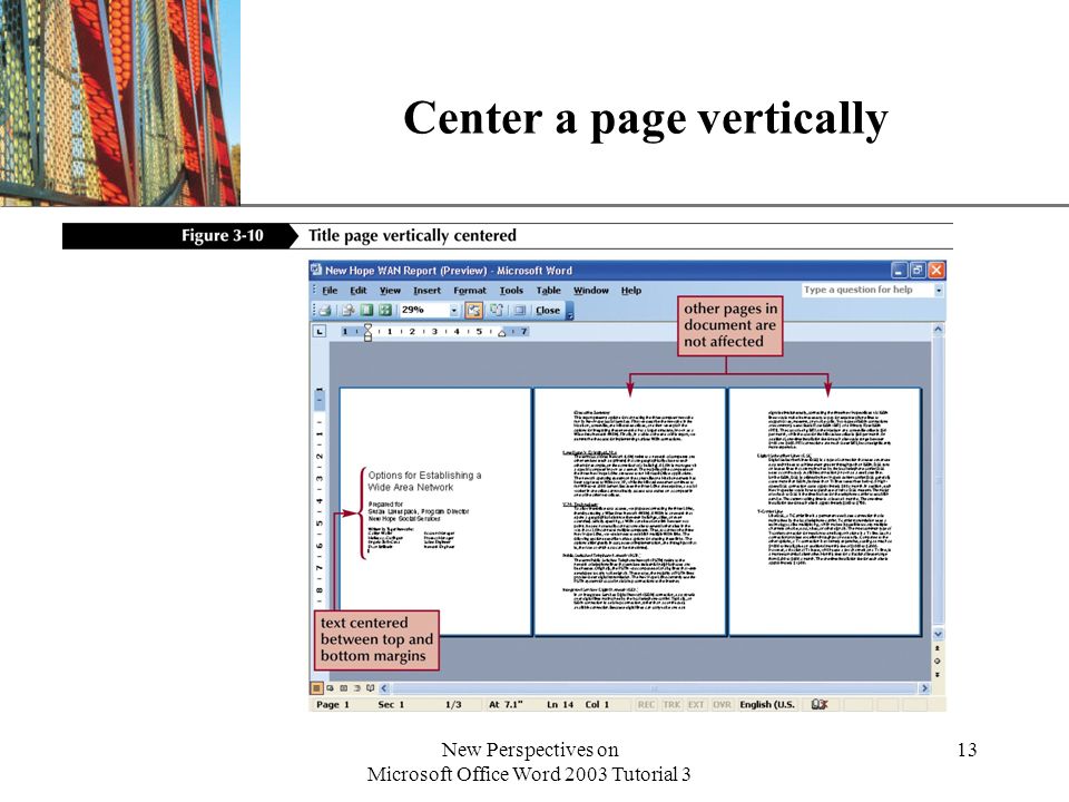 Center a page vertically