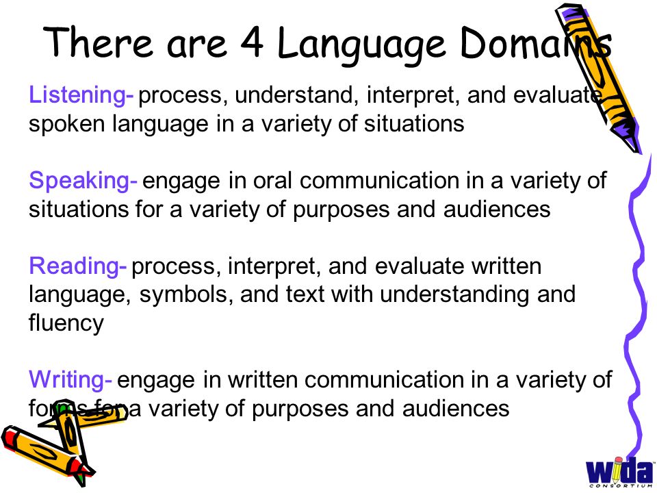 There are 4 Language Domains