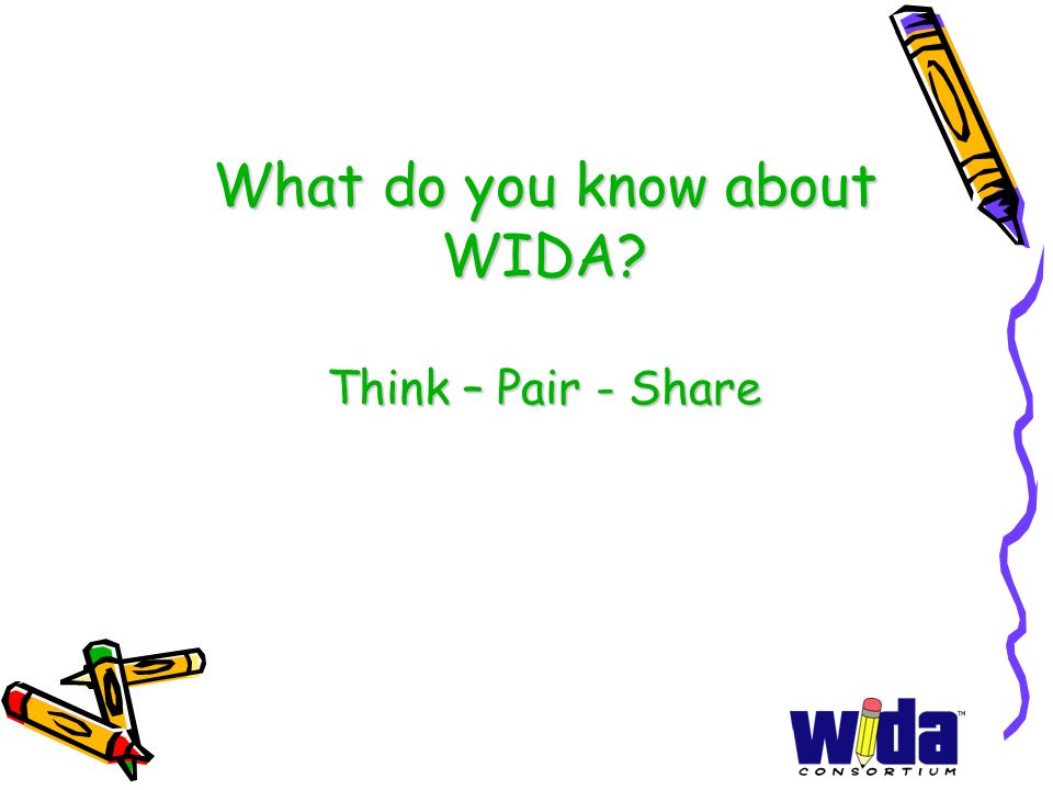 What do you know about WIDA Think – Pair - Share
