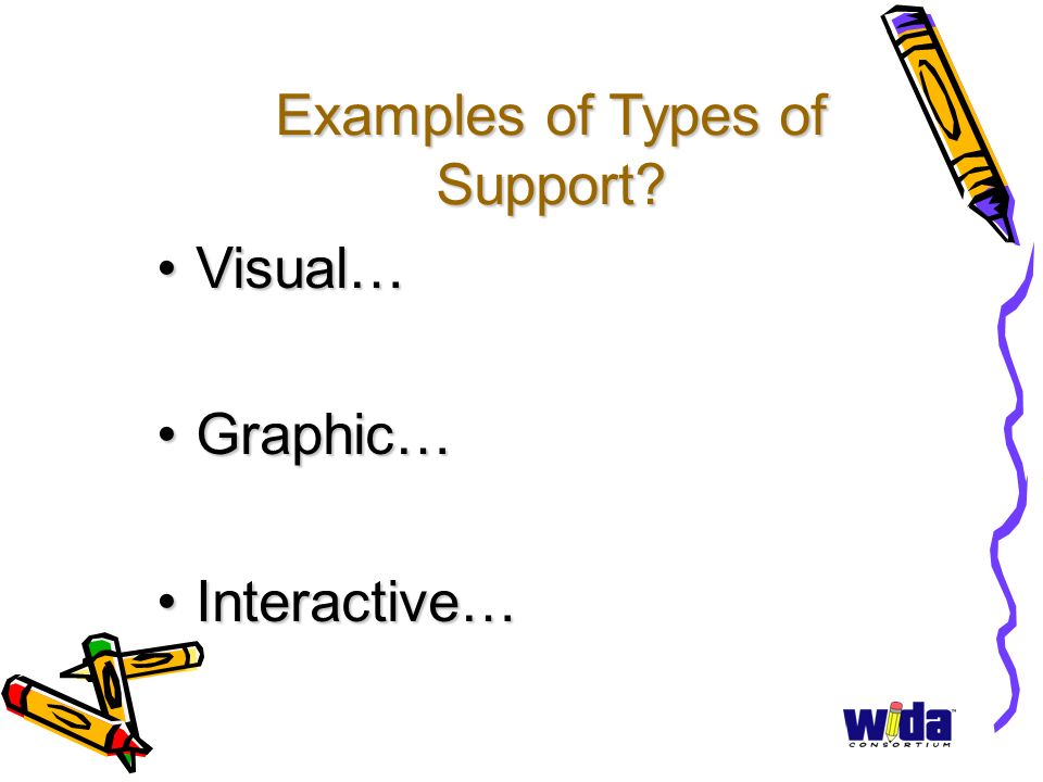 Examples of Types of Support