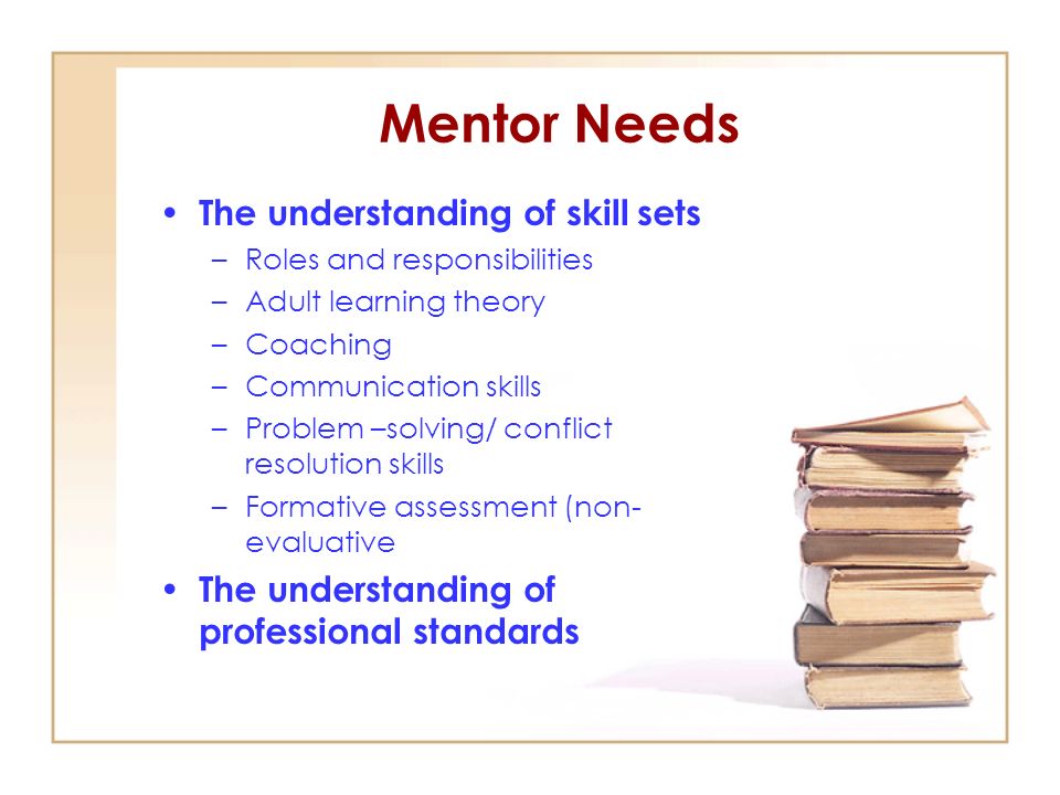 Mentor Needs The understanding of skill sets