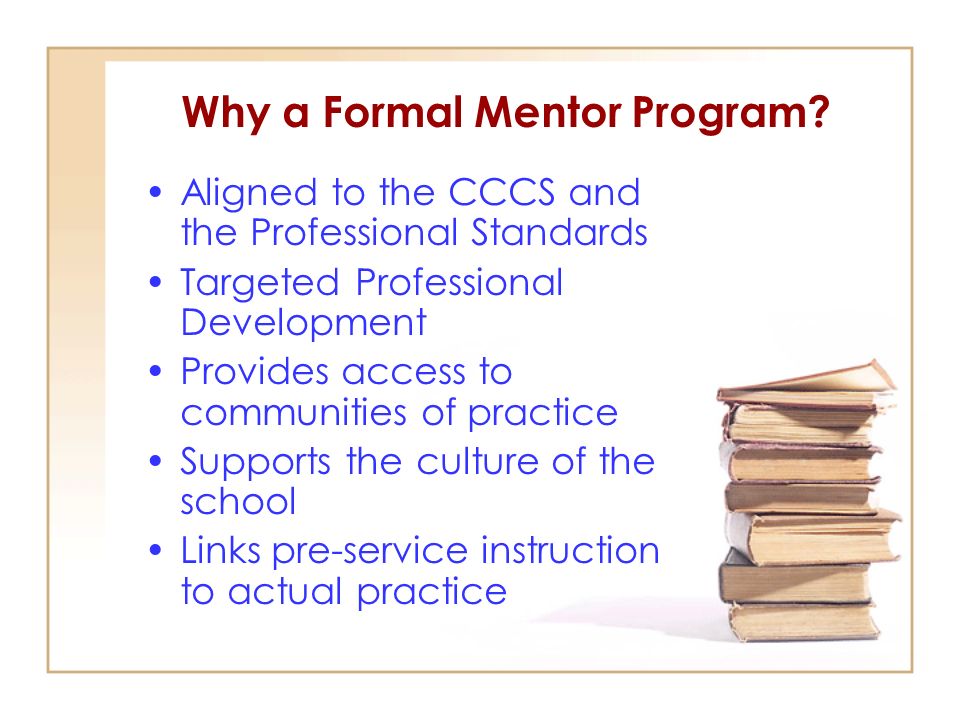 Why a Formal Mentor Program