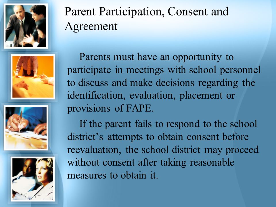 Parent Participation, Consent and Agreement