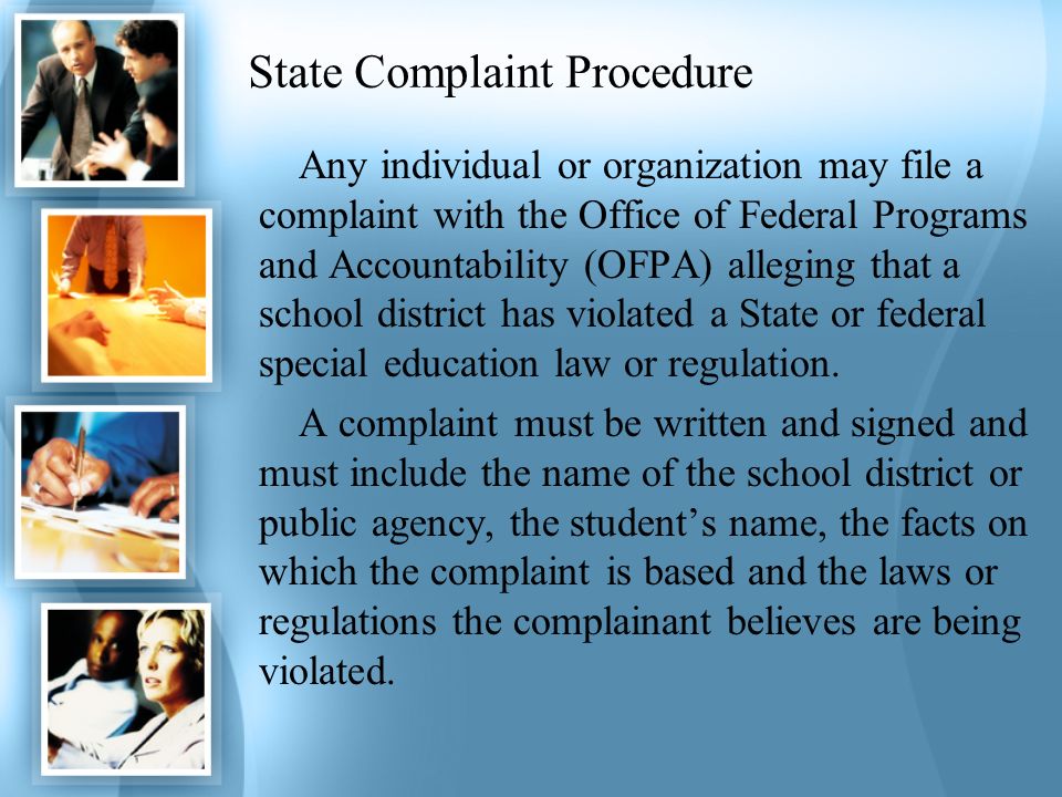 State Complaint Procedure
