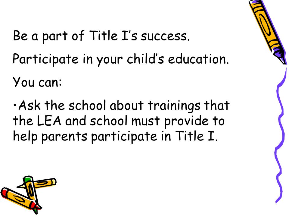 Be a part of Title I’s success.