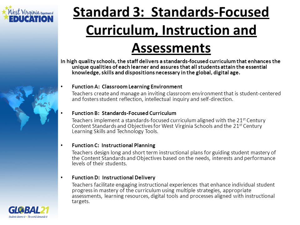 Standard 3: Standards-Focused Curriculum, Instruction and Assessments