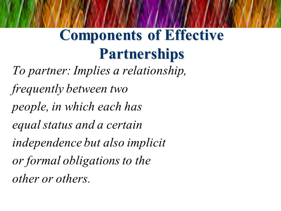 Components of Effective Partnerships
