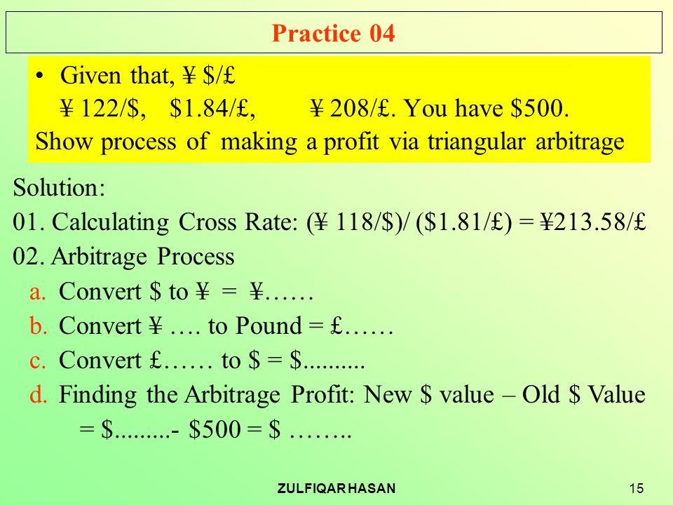 arbitrage process