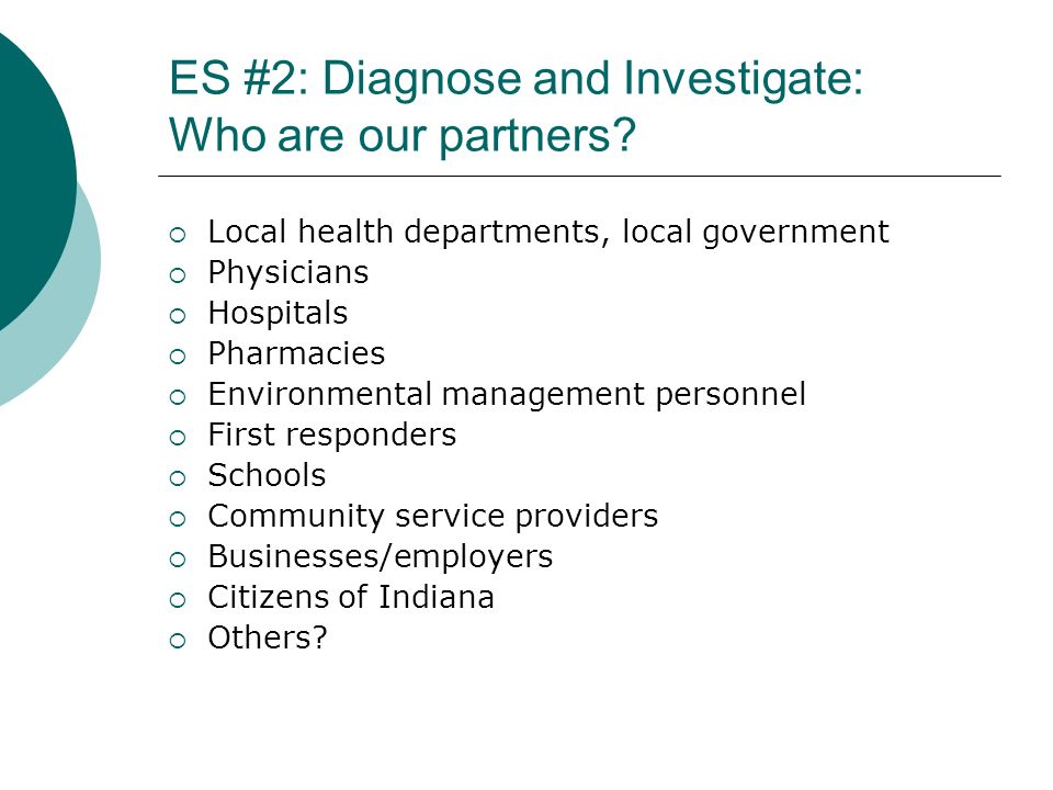ES #2: Diagnose and Investigate: Who are our partners