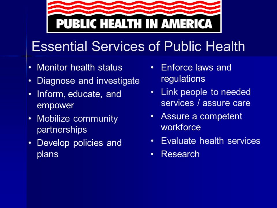 Essential Services of Public Health