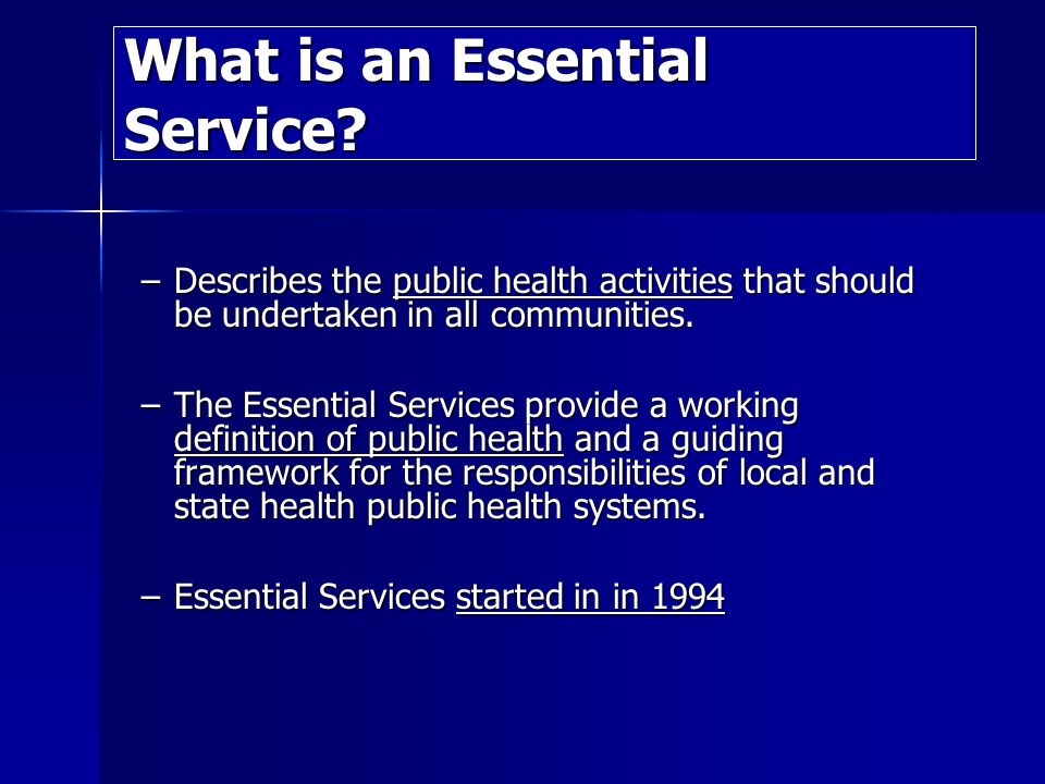 What is an Essential Service