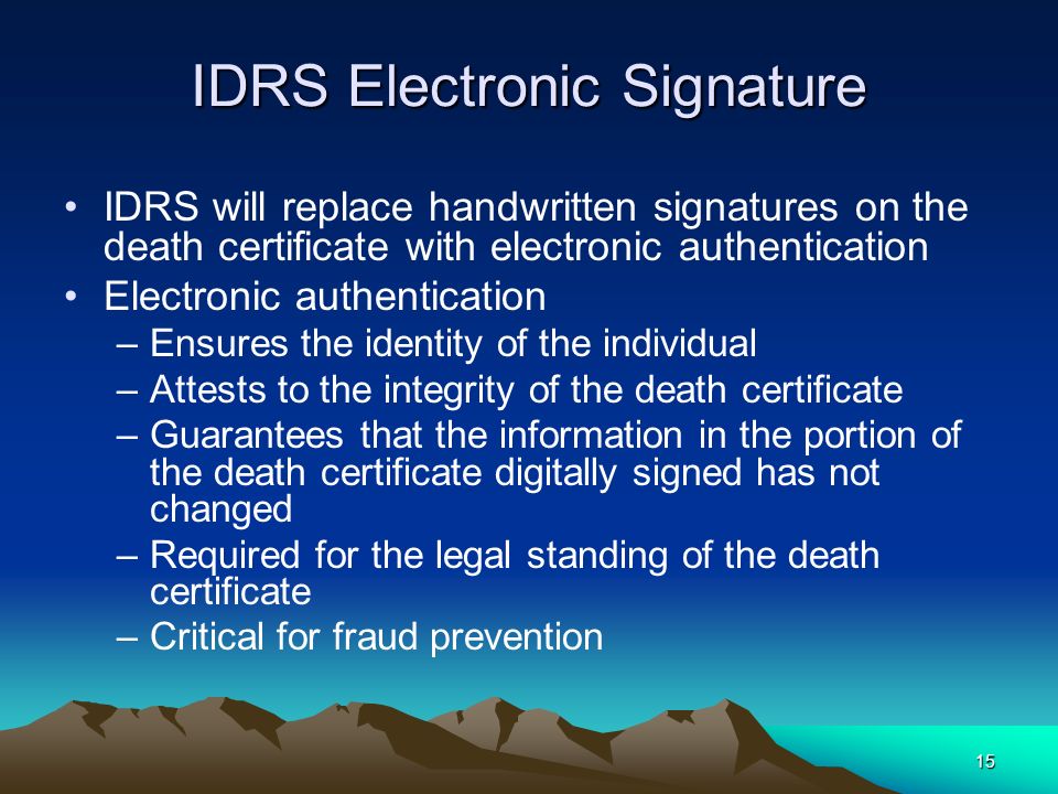IDRS Electronic Signature