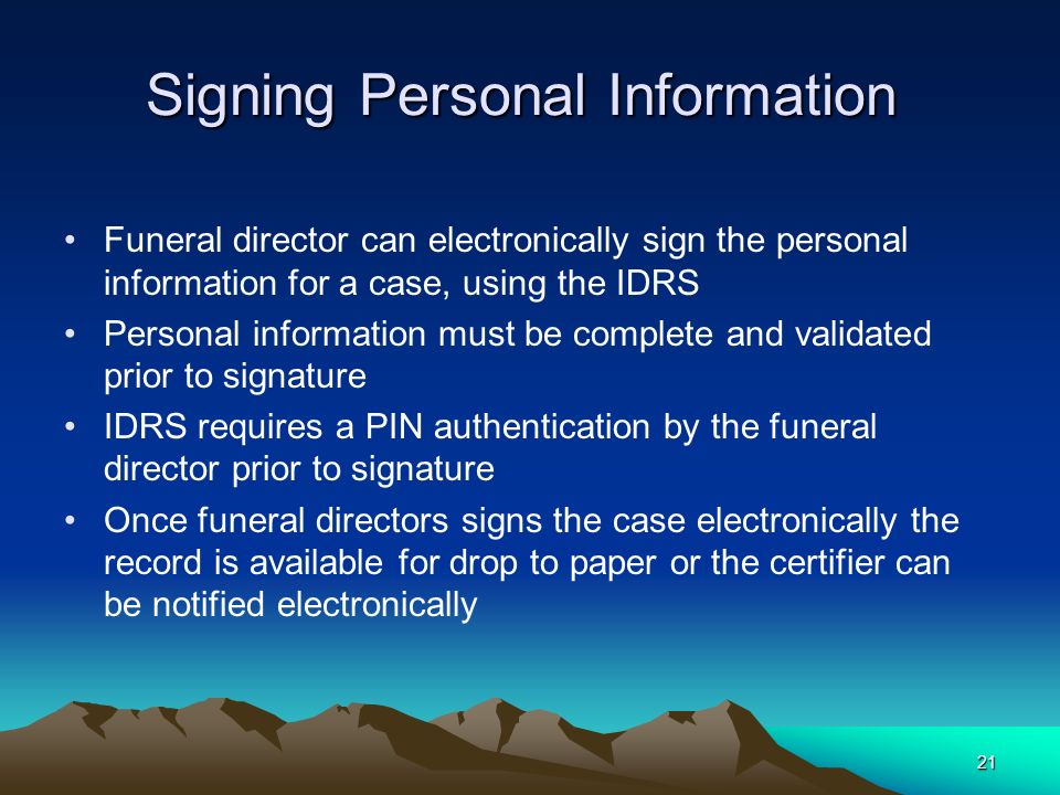 Signing Personal Information