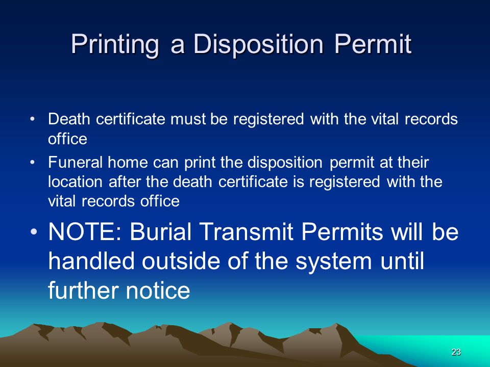 Printing a Disposition Permit