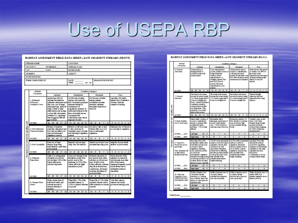 Use of USEPA RBP