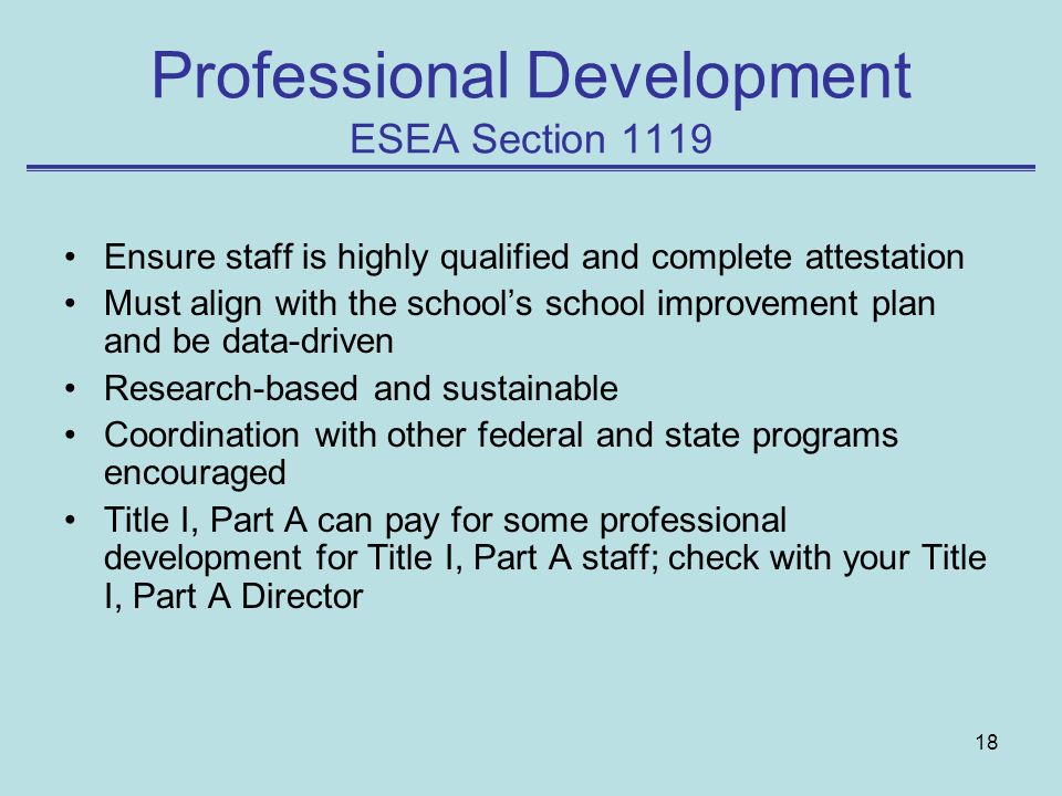 Professional Development ESEA Section 1119