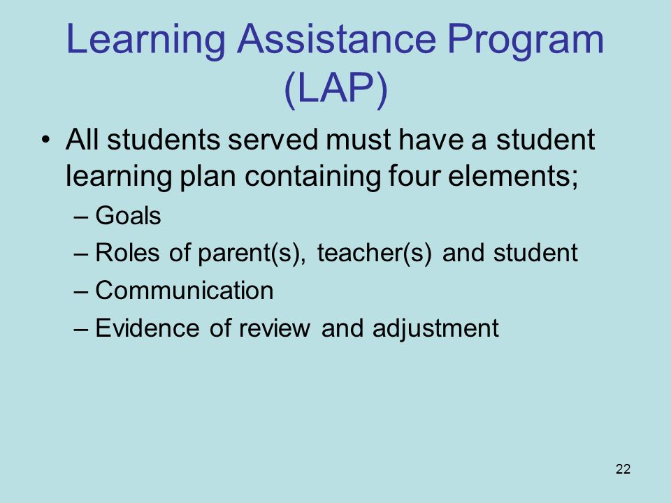 Learning Assistance Program (LAP)