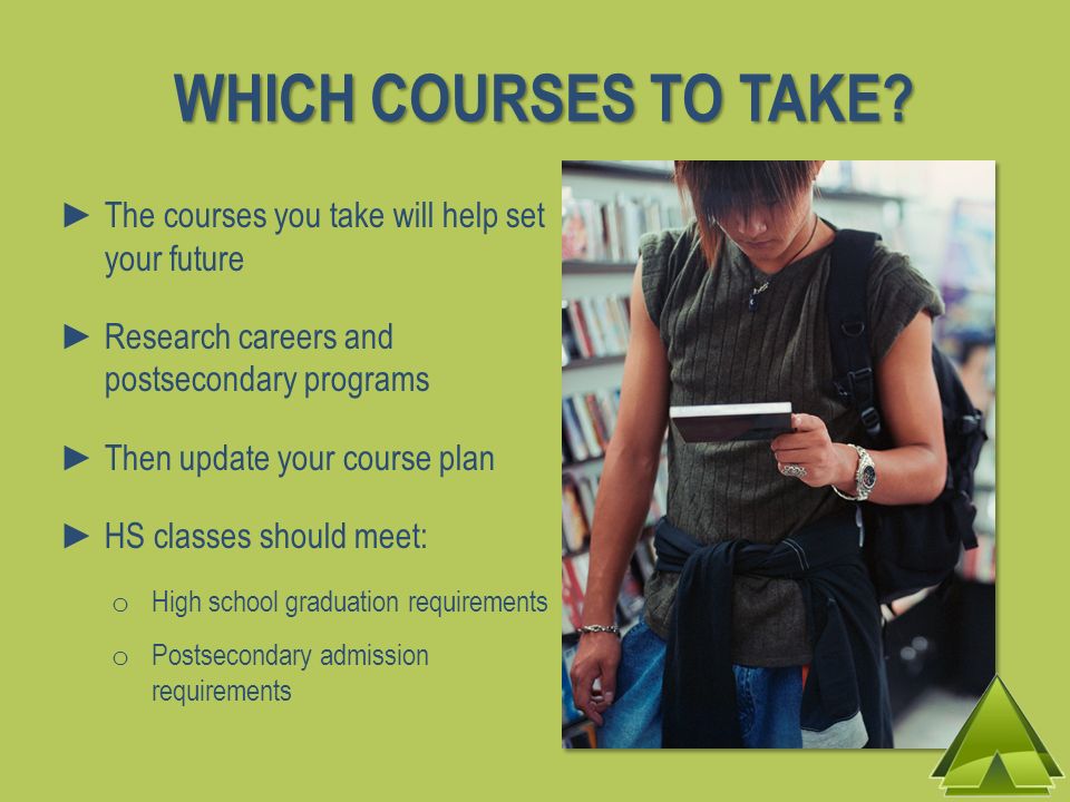 WHICH COURSES TO TAKE The courses you take will help set your future