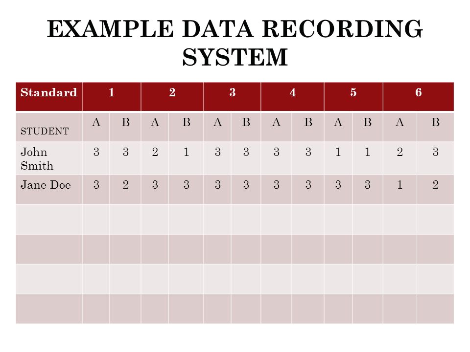 EXAMPLE DATA RECORDING SYSTEM