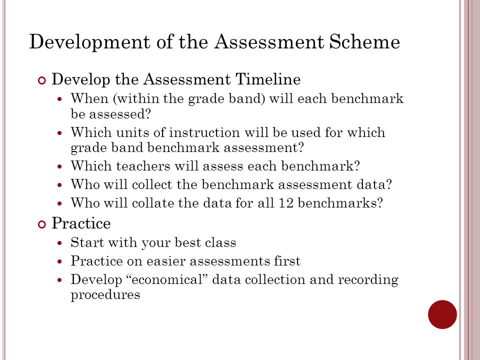 Development of the Assessment Scheme