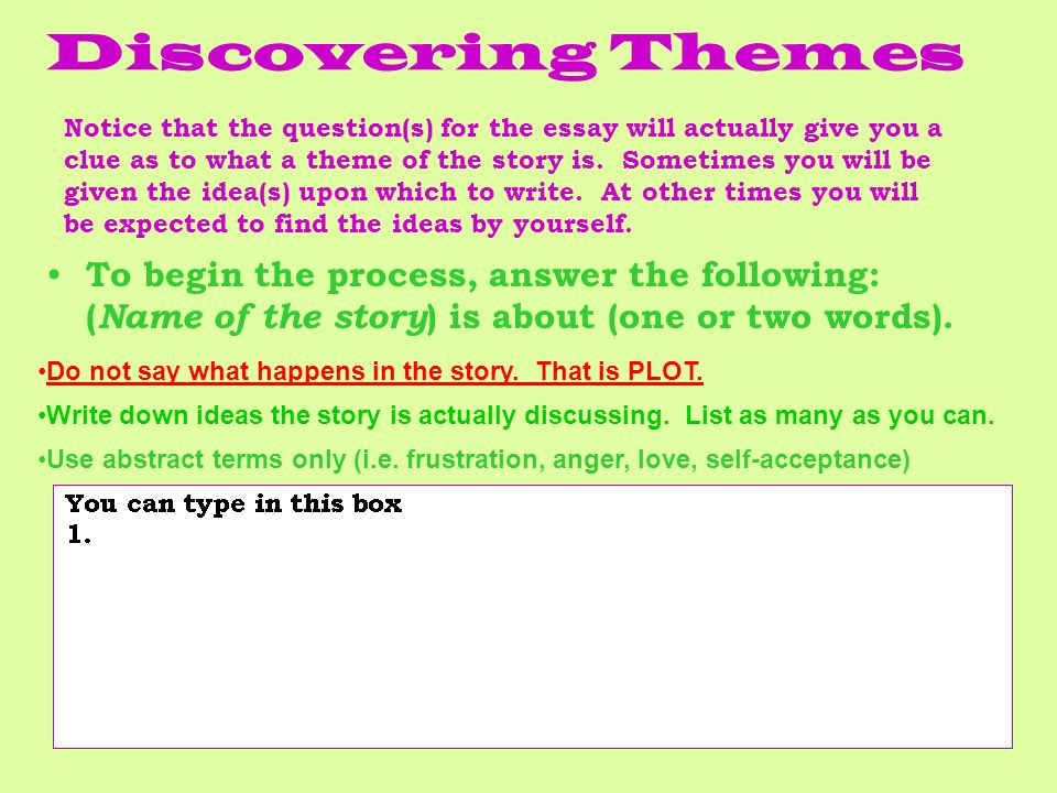 Discovering Themes