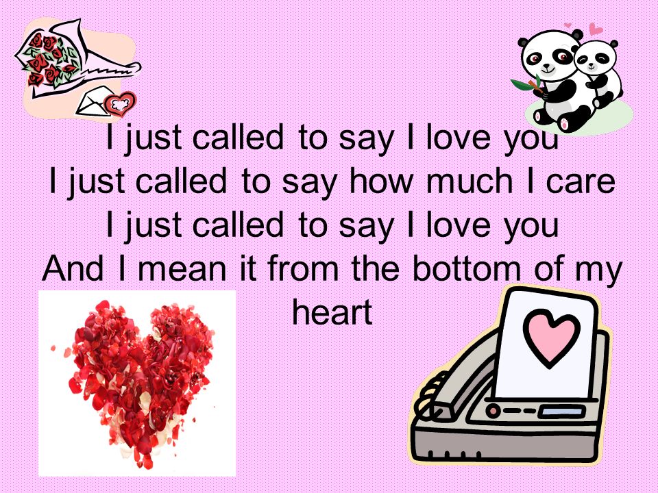I Just Called To Say I Love You Ppt Video Online Download I Just Called To Say I Love You Ppt Video Online Download