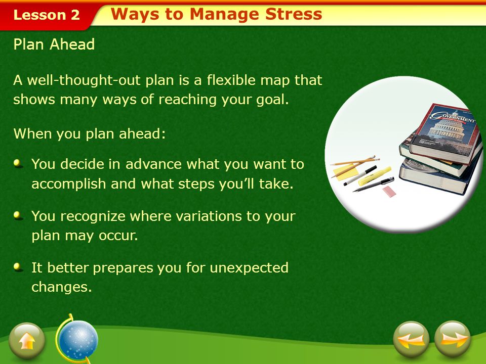 Ways to Manage Stress Plan Ahead