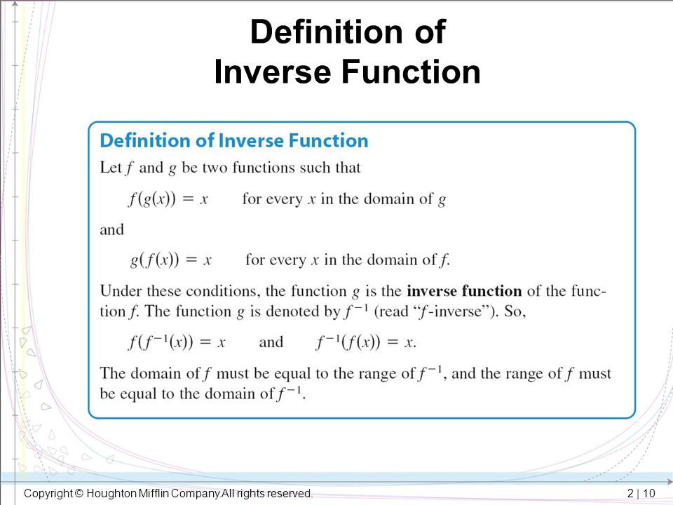 Definition of Inverse Function