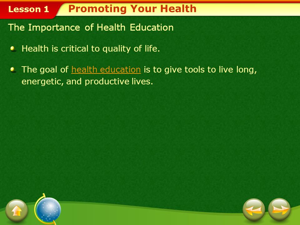 Promoting Your Health The Importance of Health Education