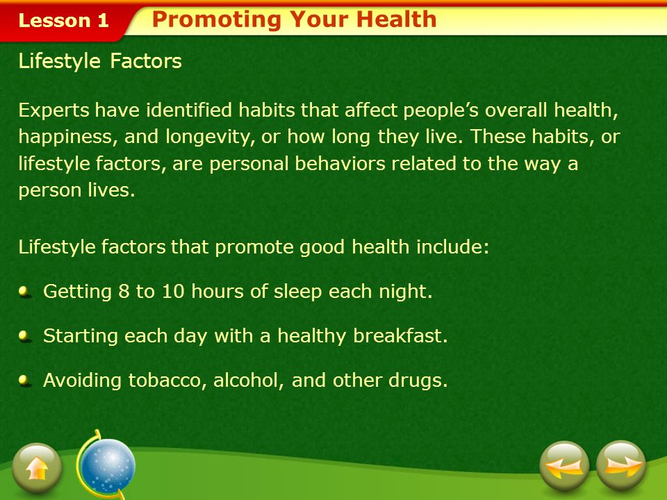 Promoting Your Health Lifestyle Factors