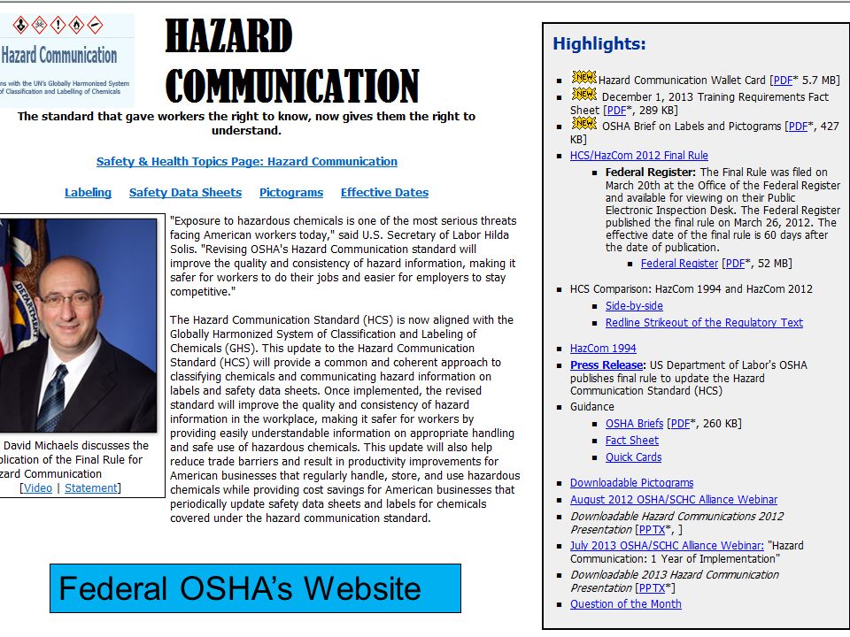 Federal OSHA’s Website