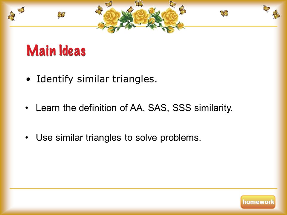 Identify similar triangles.
