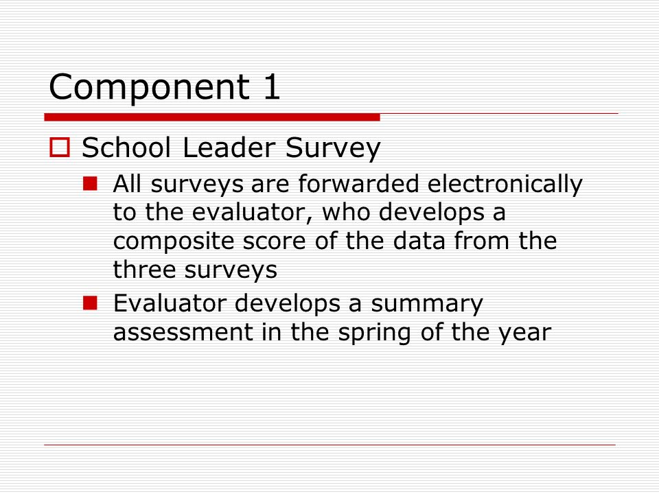 Component 1 School Leader Survey
