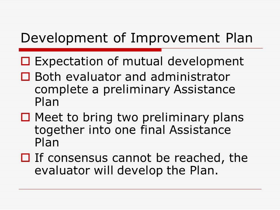 Development of Improvement Plan