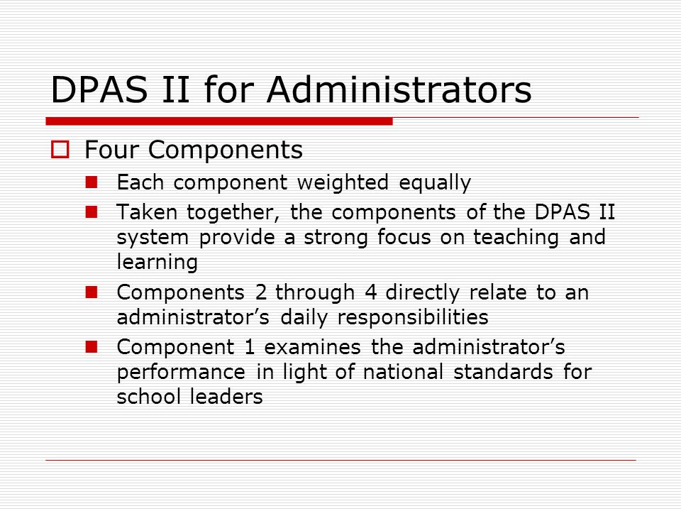 DPAS II for Administrators