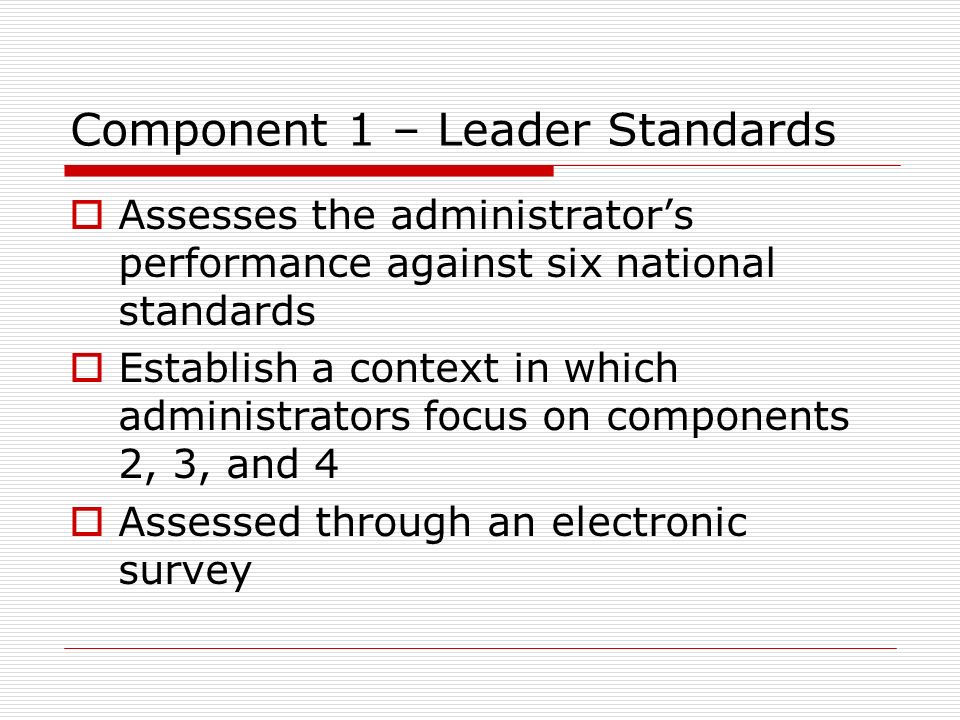 Component 1 – Leader Standards