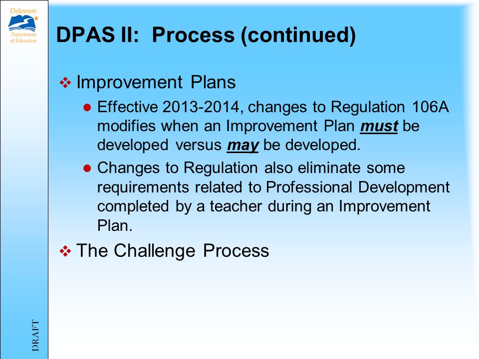 DPAS II: Process (continued)