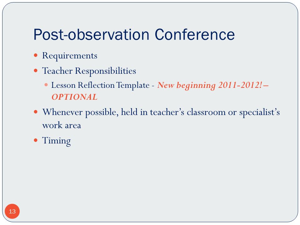 Post-observation Conference