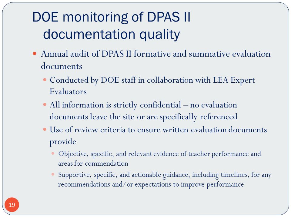 DOE monitoring of DPAS II documentation quality