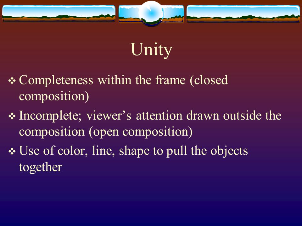 Unity Completeness within the frame (closed composition)