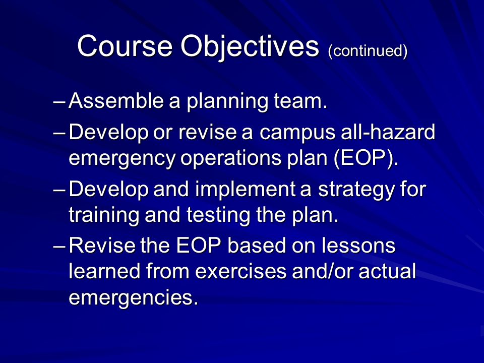 Course Objectives (continued)
