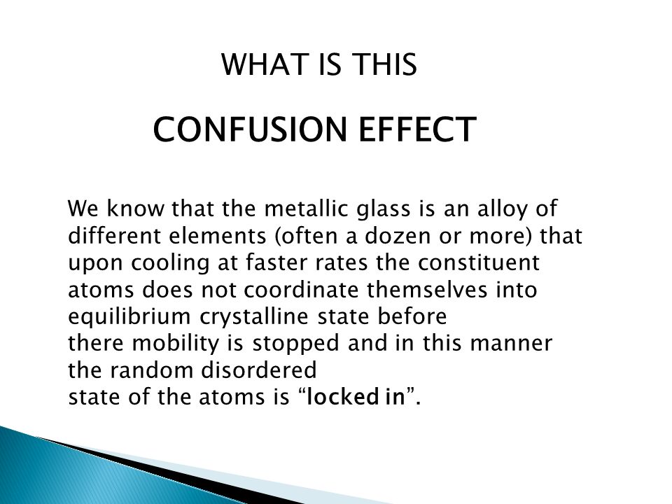 CONFUSION EFFECT WHAT IS THIS