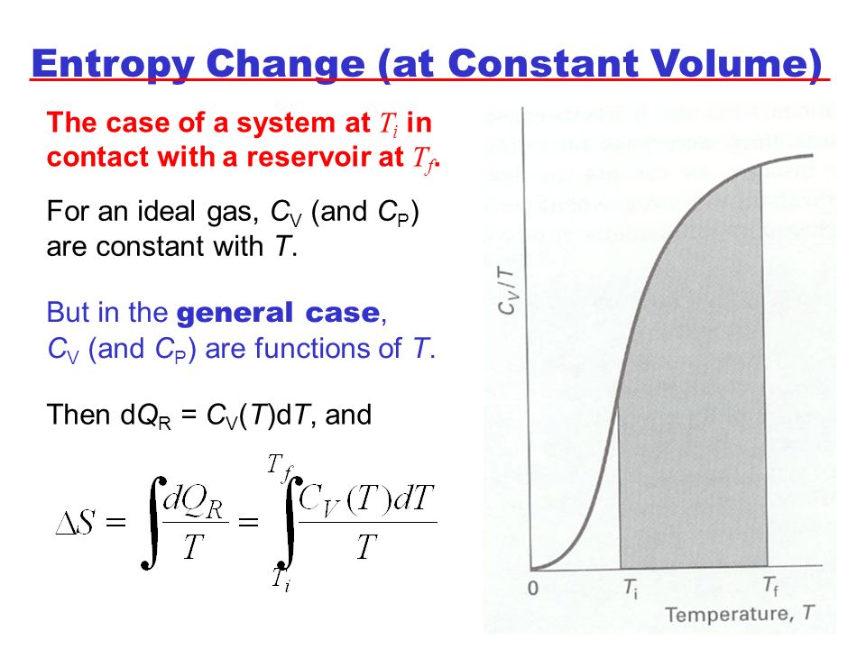 Entropy Change (at Constant Volume) .