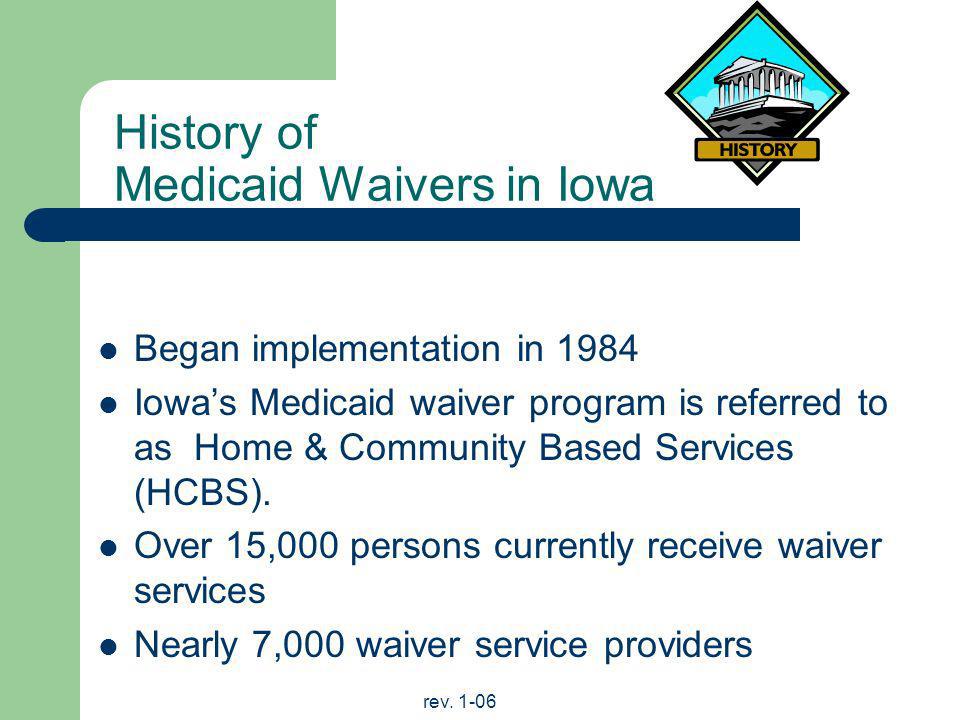 History of Medicaid Waivers in Iowa