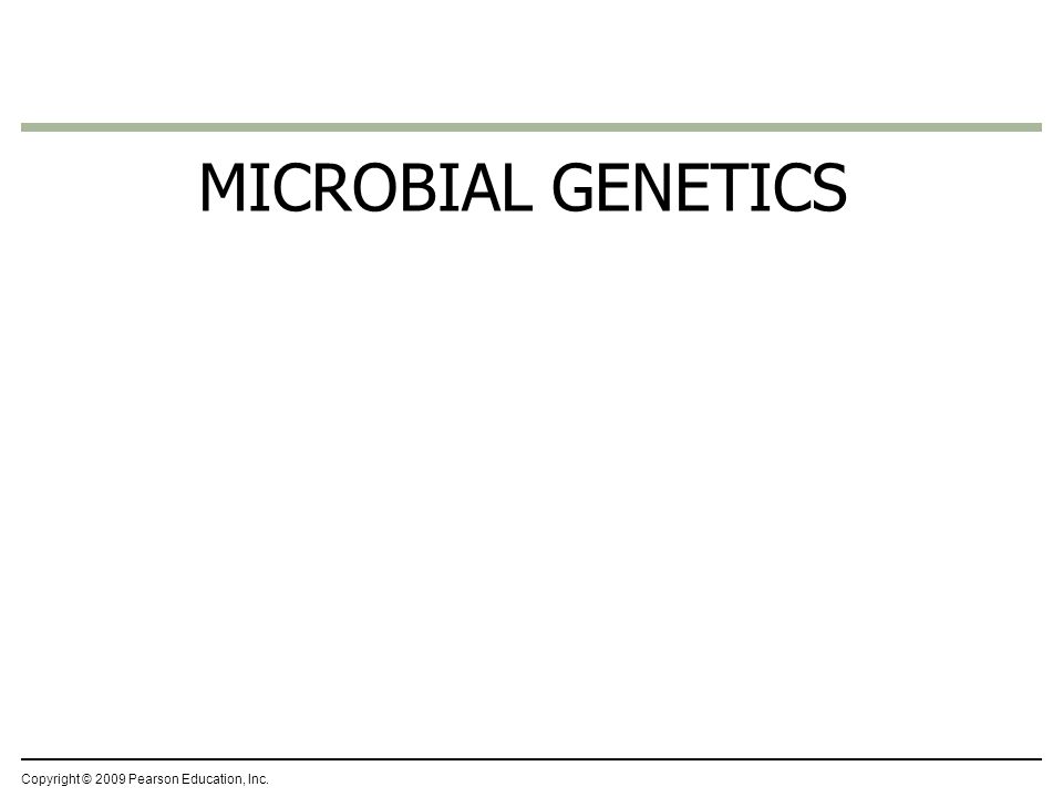 MICROBIAL GENETICS Copyright © 2009 Pearson Education, Inc.