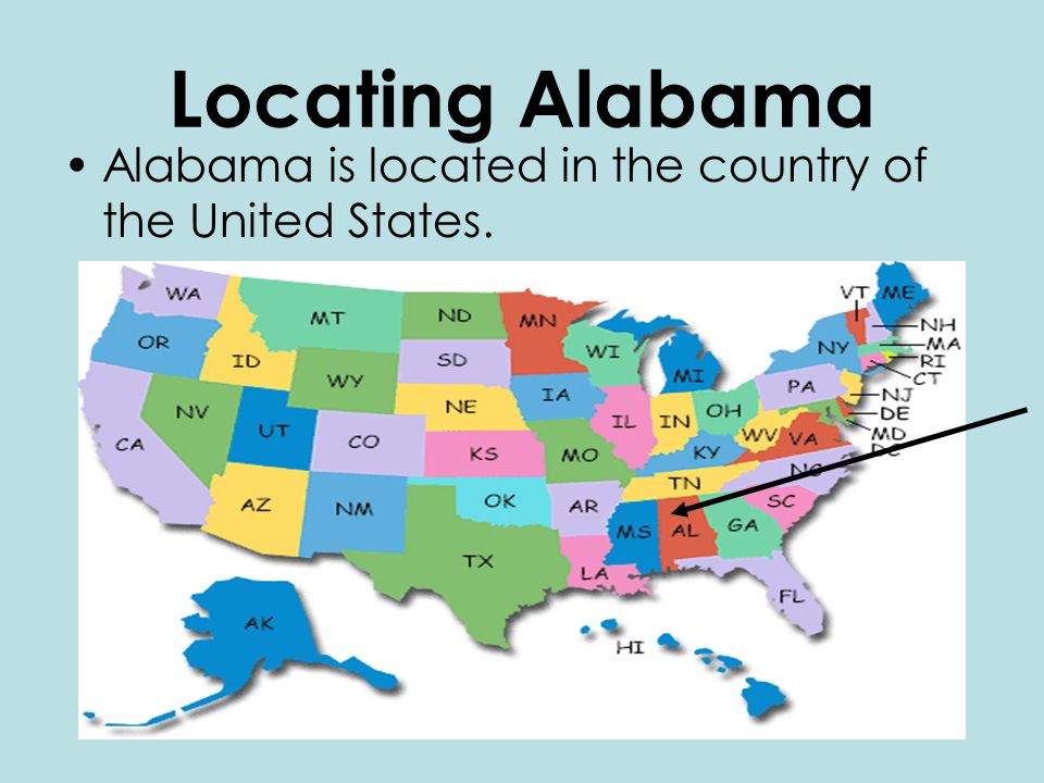 Locating Alabama. 