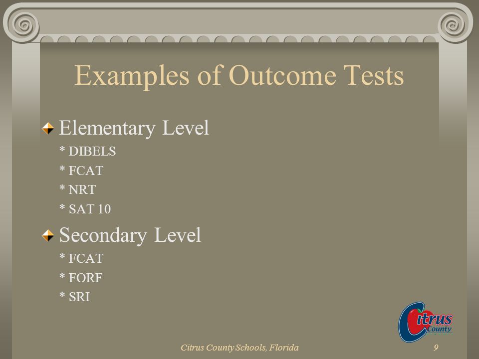 Examples of Outcome Tests